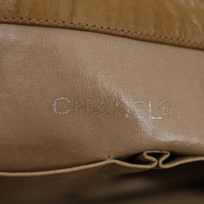 CHANEL Chain Shoulder Bag Leather Beige CC bs12132