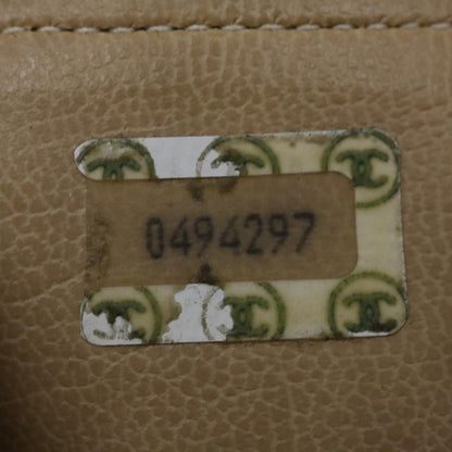 CHANEL Chain Shoulder Bag Leather Beige CC bs12132