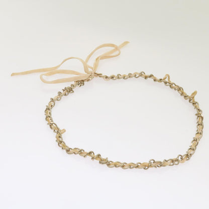 CHANEL Ribbon Chain metal Pink CC bs12327