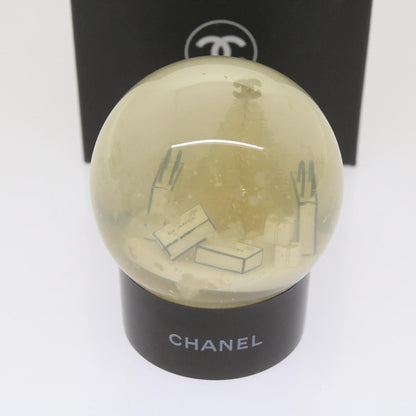 CHANEL Snow Globe plastic Black Clear CC bs12466