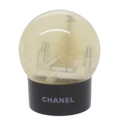 CHANEL Snow Globe plastic Black Clear CC bs12466