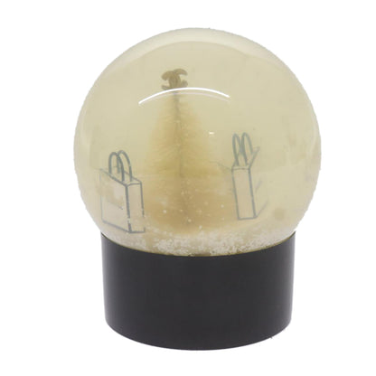 CHANEL Snow Globe plastic Black Clear CC bs12466