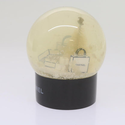 CHANEL Snow Globe plastic Black Clear CC bs12466