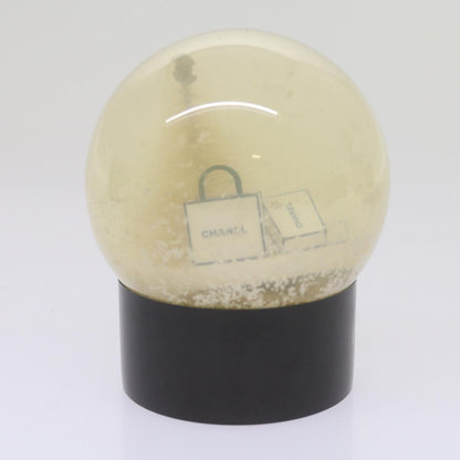 CHANEL Snow Globe plastic Black Clear CC bs12466