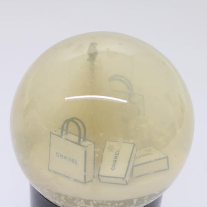 CHANEL Snow Globe plastic Black Clear CC bs12466