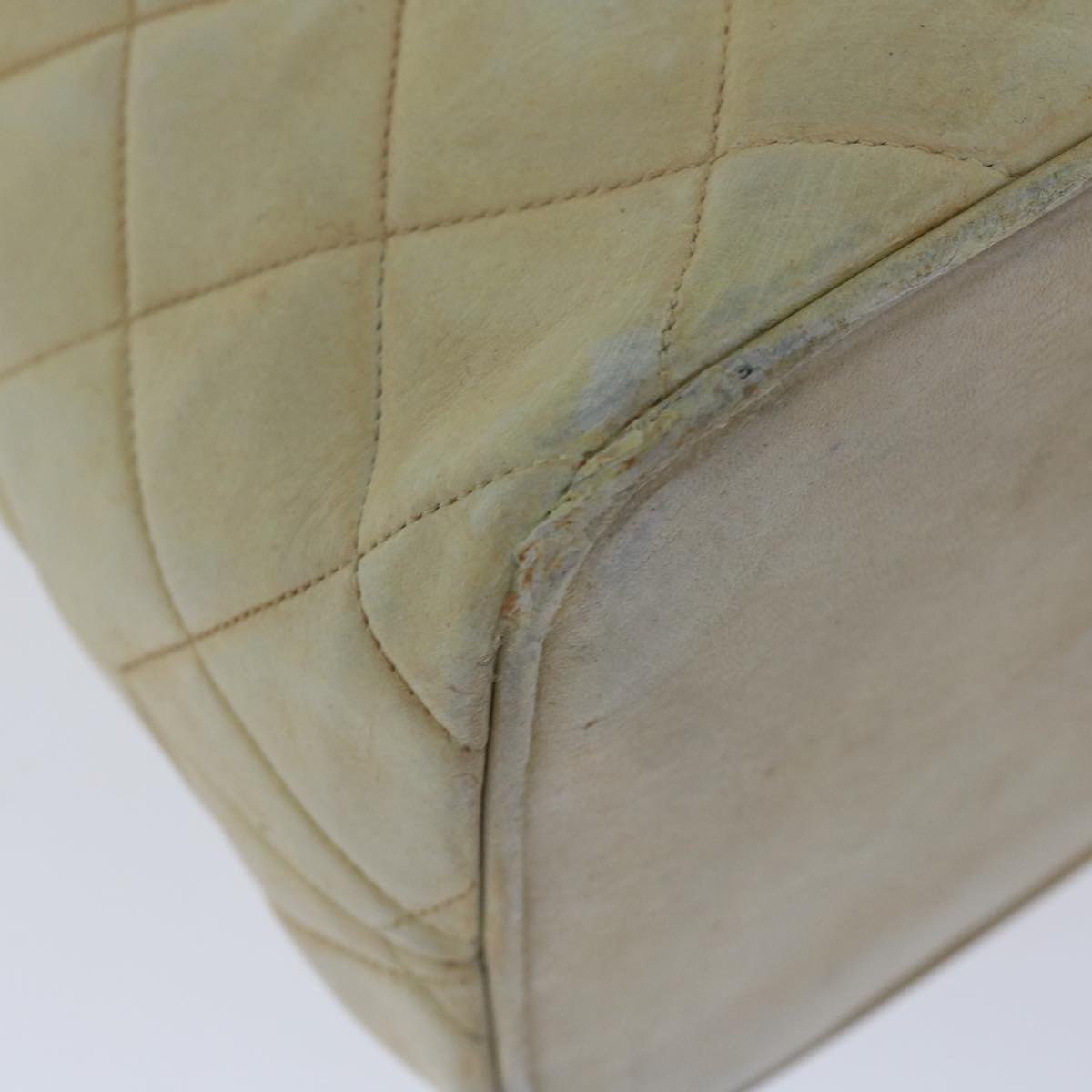 CHANEL Tote Bag Lamb Skin Beige CC bs12535