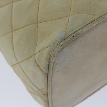 CHANEL Tote Bag Lamb Skin Beige CC bs12535
