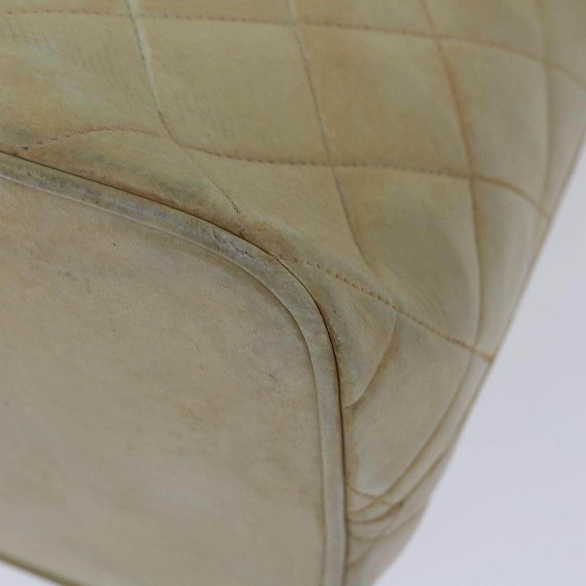 CHANEL Tote Bag Lamb Skin Beige CC bs12535