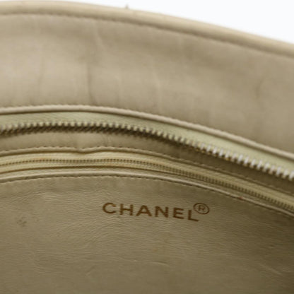 CHANEL Tote Bag Lamb Skin Beige CC bs12535