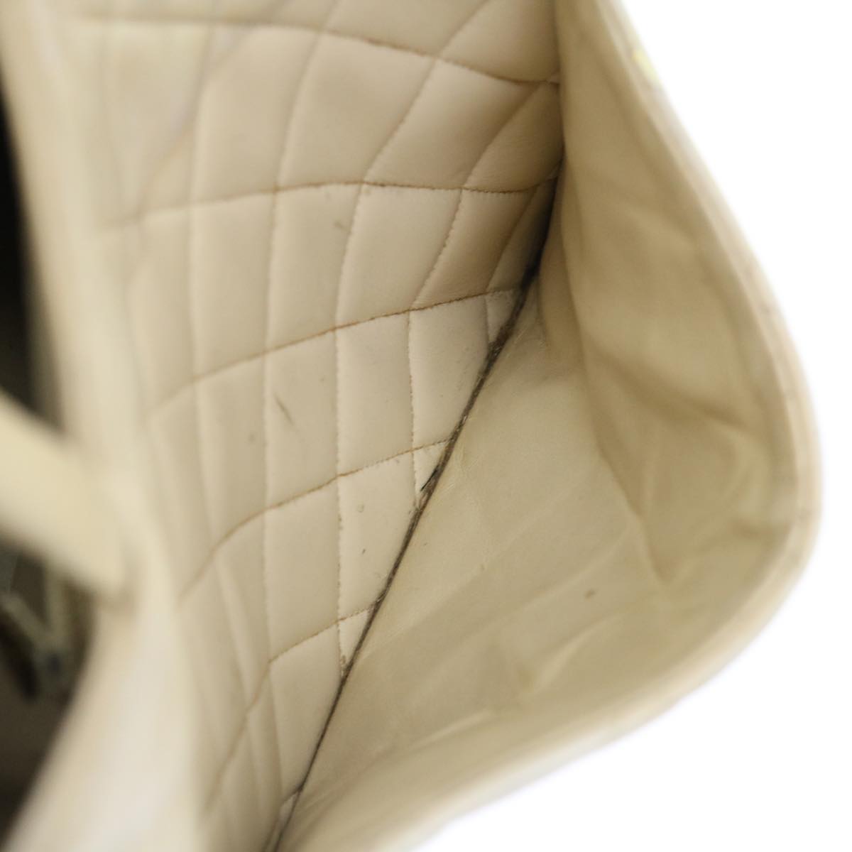 CHANEL Tote Bag Lamb Skin Beige CC bs12535