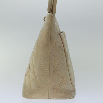 CHANEL Tote Bag Lamb Skin Beige CC bs12535
