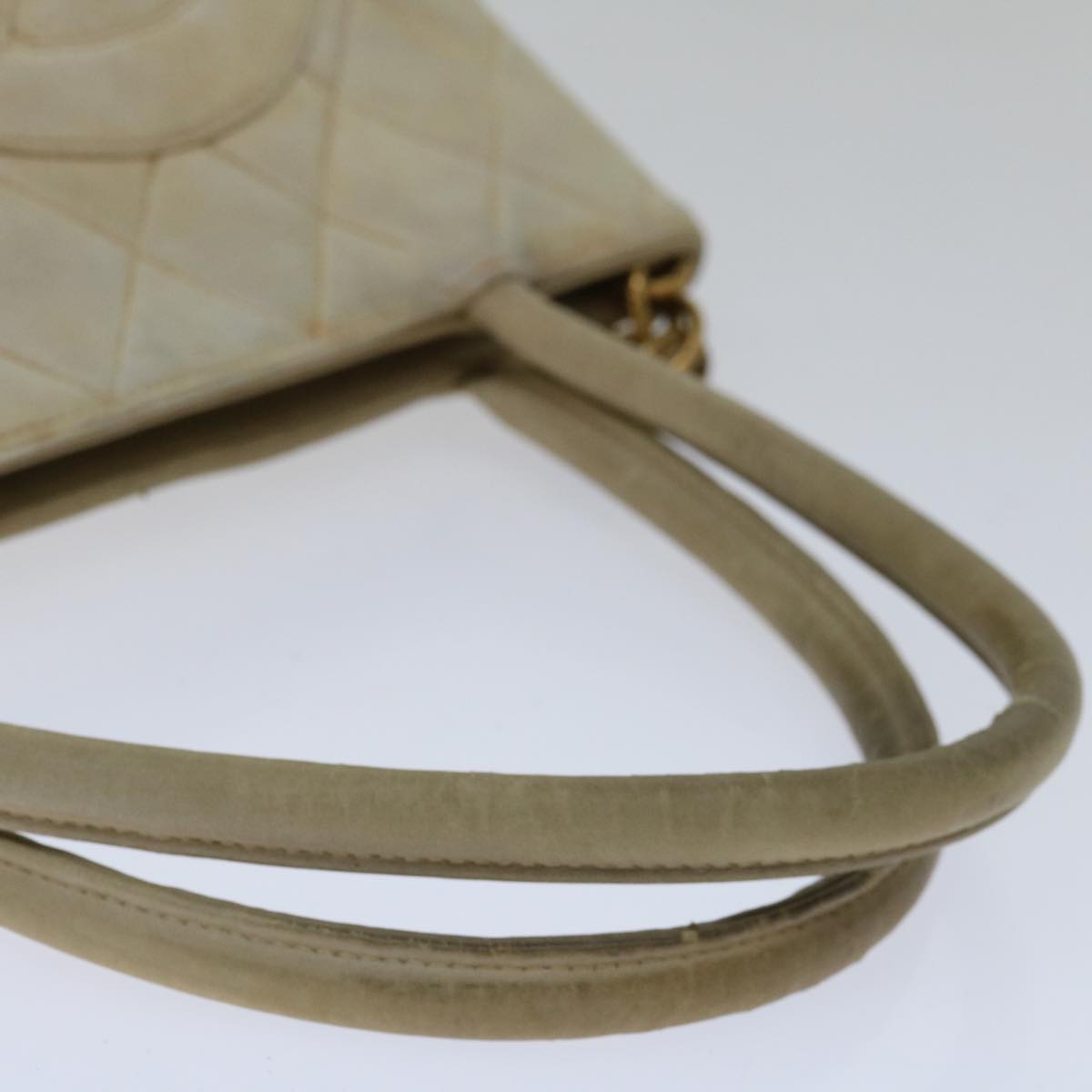 CHANEL Tote Bag Lamb Skin Beige CC bs12535