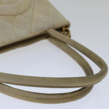 CHANEL Tote Bag Lamb Skin Beige CC bs12535