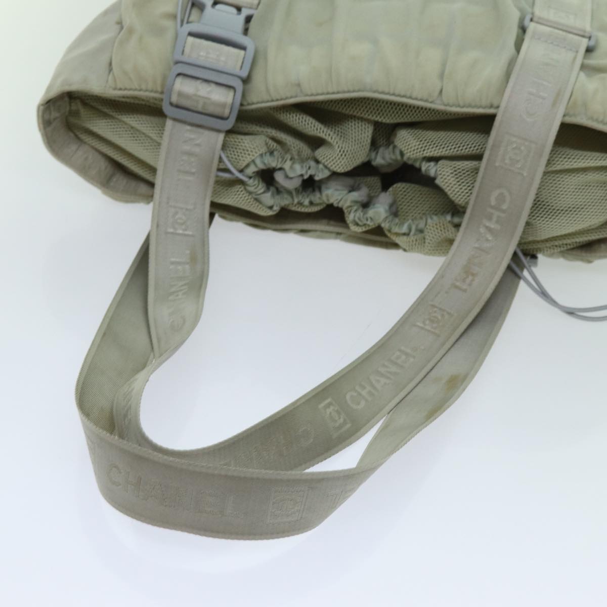 CHANEL Sports Line Tote Bag Canvas Gray CC bs13030