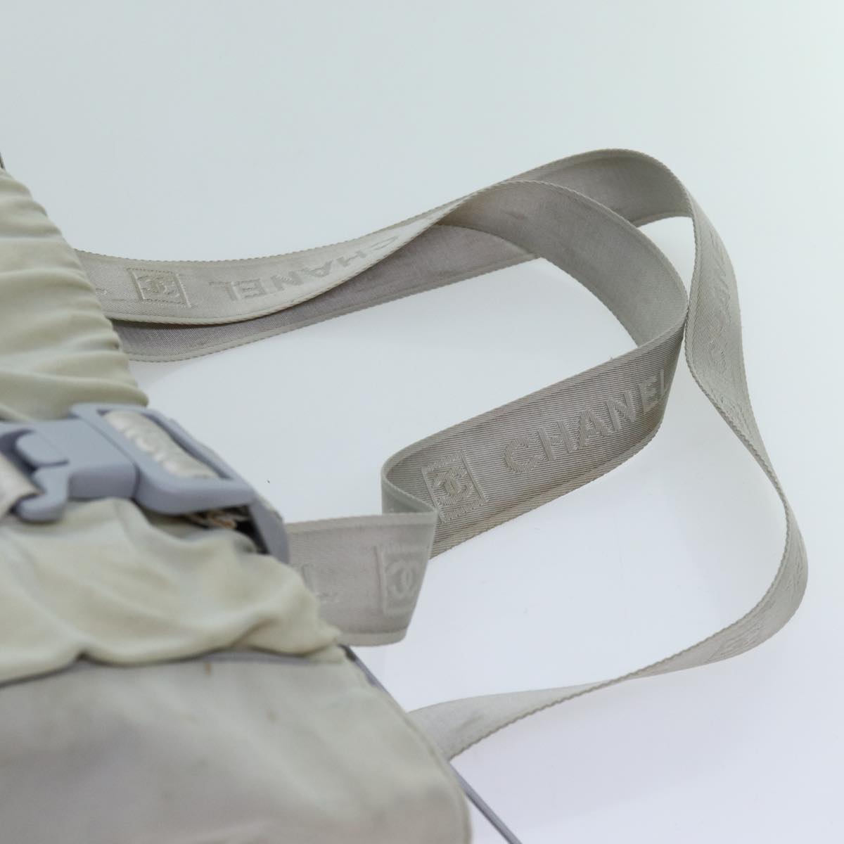 CHANEL Sports Line Tote Bag Canvas Gray CC bs13030