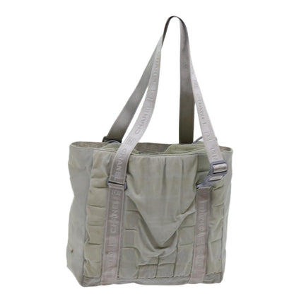 CHANEL Sports Line Tote Bag Canvas Gray CC bs13030
