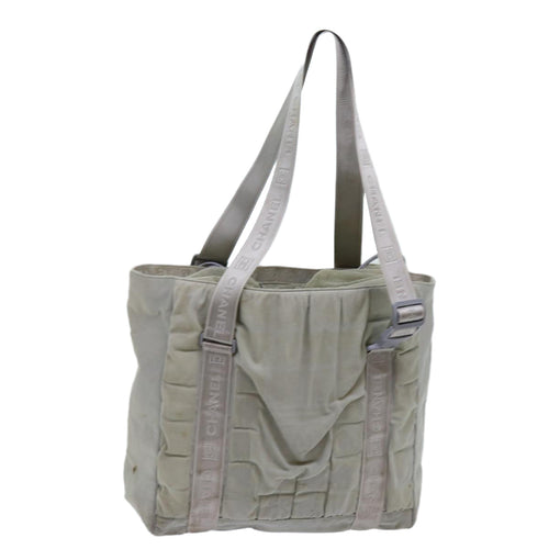 CHANEL Sports Line Tote Bag Canvas Gray CC bs13030
