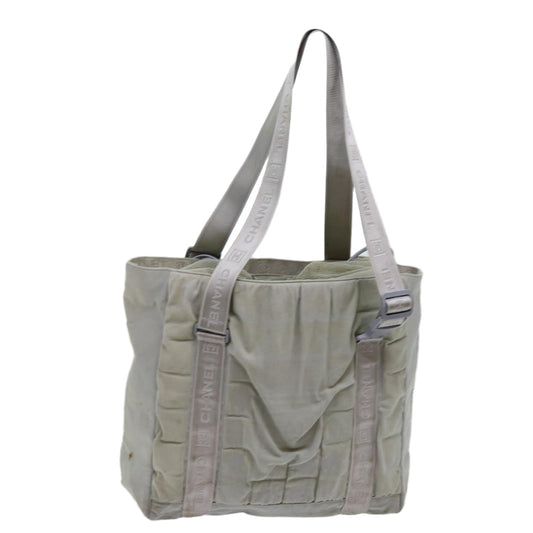 CHANEL Sports Line Tote Bag Canvas Gray CC bs13030