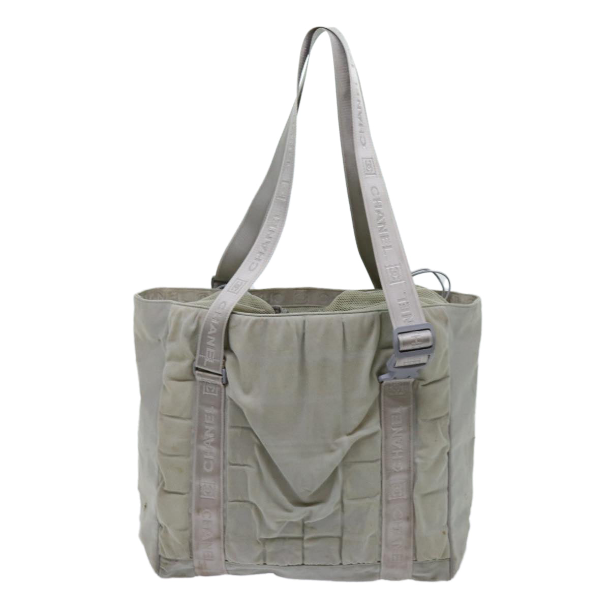 CHANEL Sports Line Tote Bag Canvas Gray CC bs13030