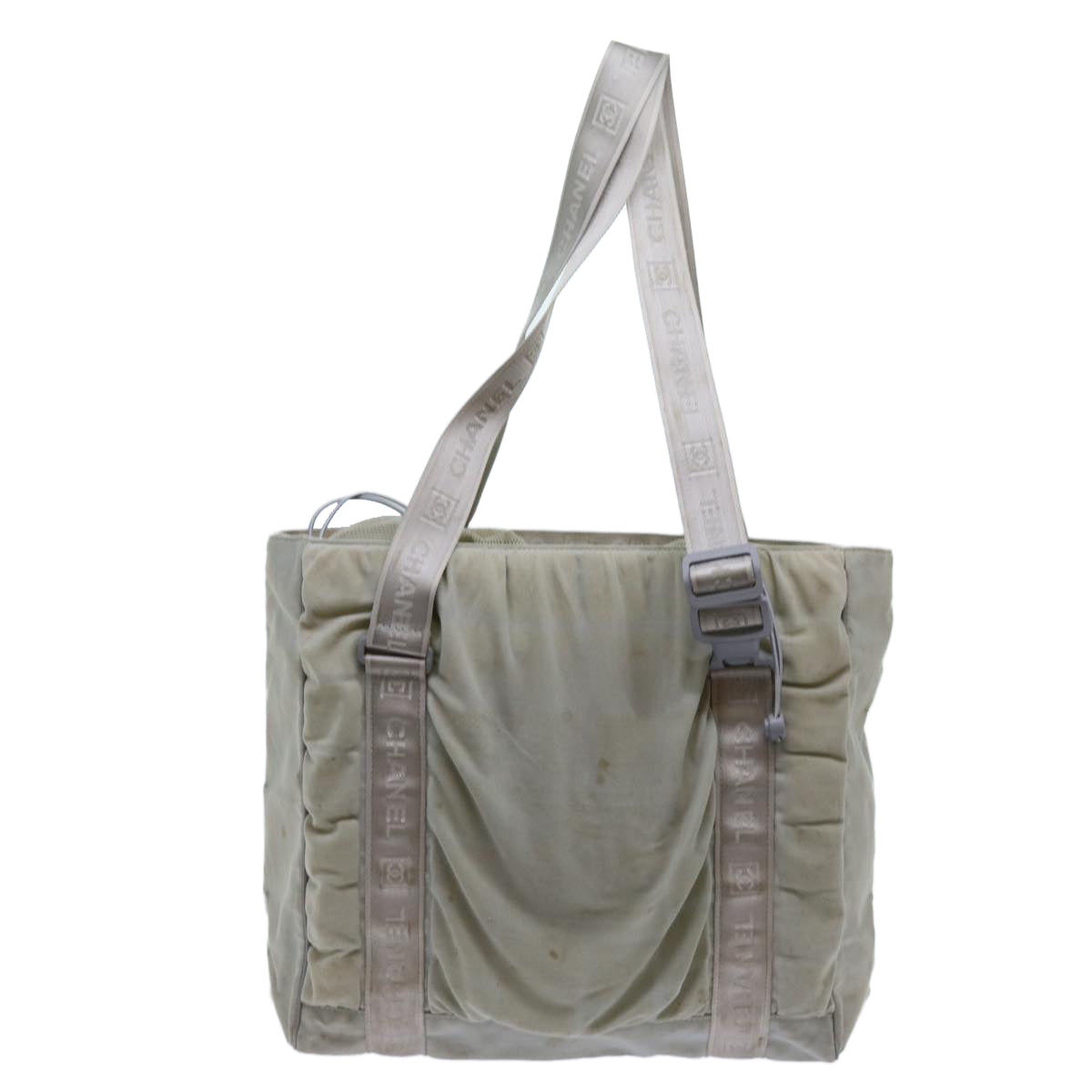 CHANEL Sports Line Tote Bag Canvas Gray CC bs13030