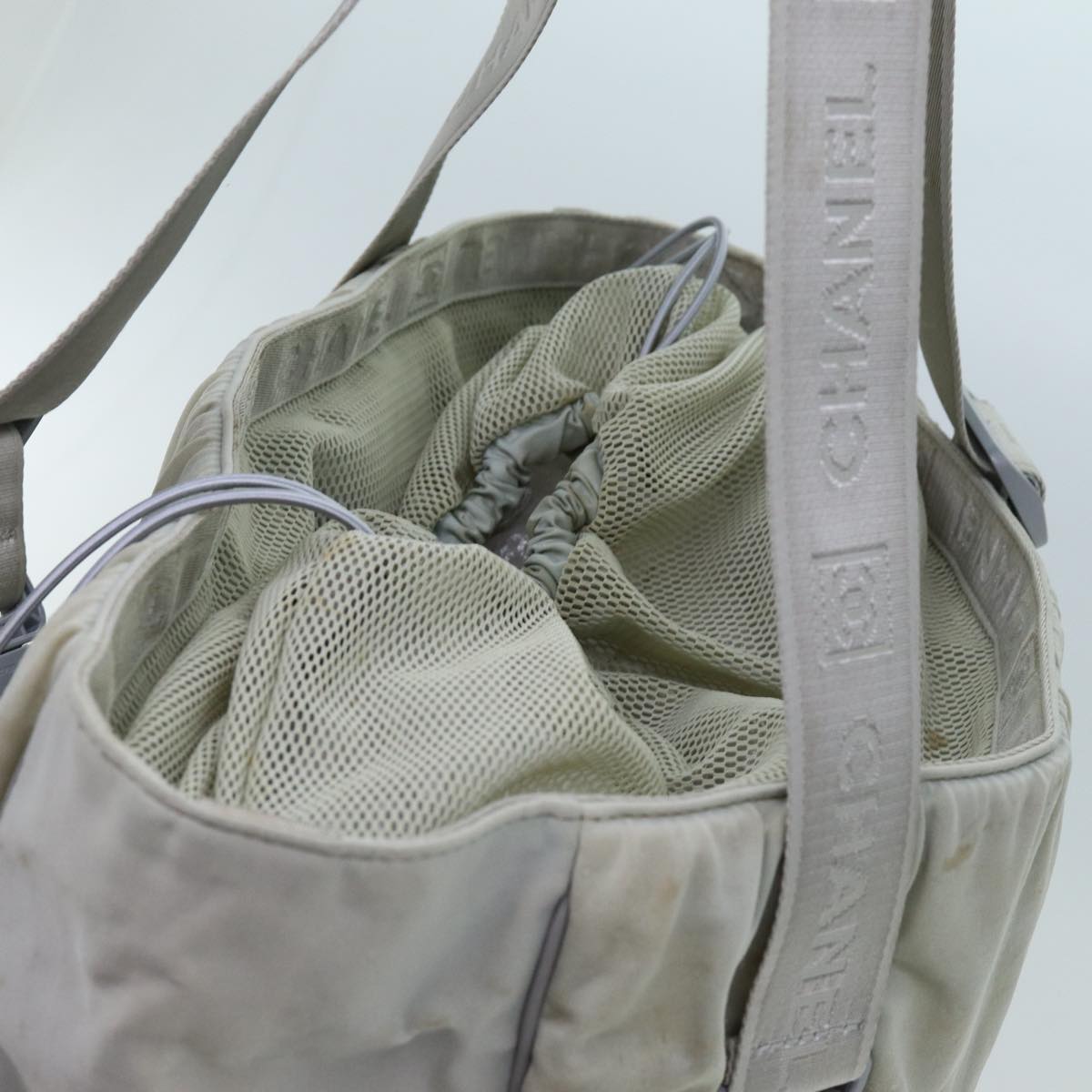 CHANEL Sports Line Tote Bag Canvas Gray CC bs13030