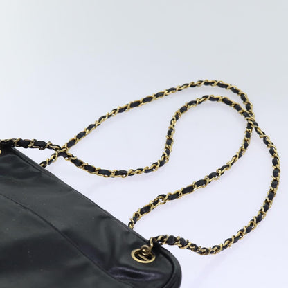 CHANEL Matelasse Chain Shoulder Bag Leather Black CC bs13119