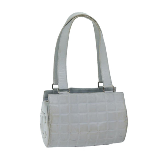 CHANEL COCO Mark Choco Bar Shoulder Bag Lamb Skin Blue CC bs13362
