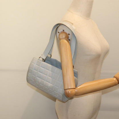 CHANEL COCO Mark Choco Bar Shoulder Bag Lamb Skin Blue CC bs13362