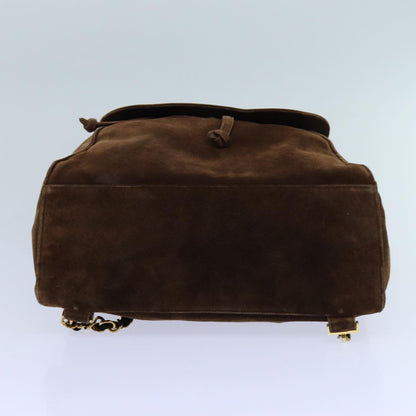 CHANEL COCO Mark Backpack Suede Brown CC bs13597