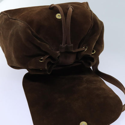 CHANEL COCO Mark Backpack Suede Brown CC bs13597