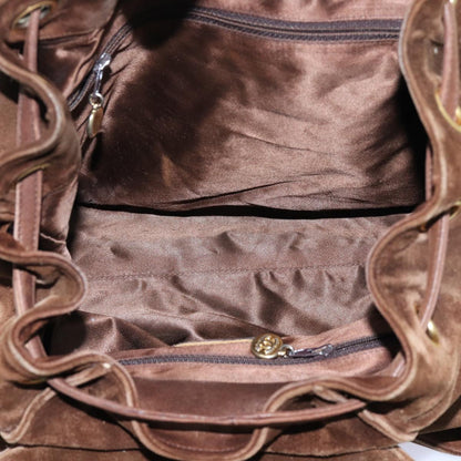 CHANEL COCO Mark Backpack Suede Brown CC bs13597