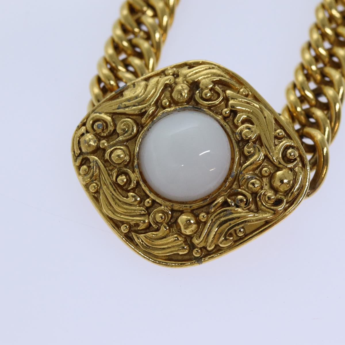 CHANEL Chain Pearl Belt metal Gold CC bs13679