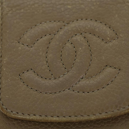 CHANEL COCO Mark Pen Case Caviar Skin Beige CC bs13887