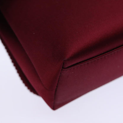 CHANEL Shoulder Bag Satin Red CC bs13944