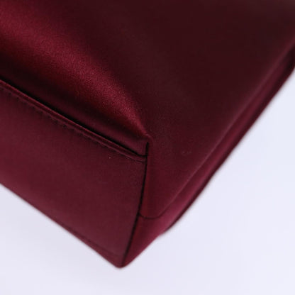 CHANEL Shoulder Bag Satin Red CC bs13944