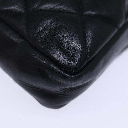 CHANEL Matelasse Turn Lock Waist bag Leather Black CC bs13969