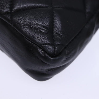 CHANEL Matelasse Turn Lock Waist bag Leather Black CC bs13969