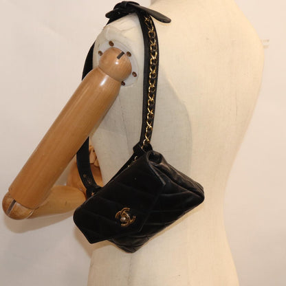 CHANEL Matelasse Turn Lock Waist bag Leather Black CC bs13969