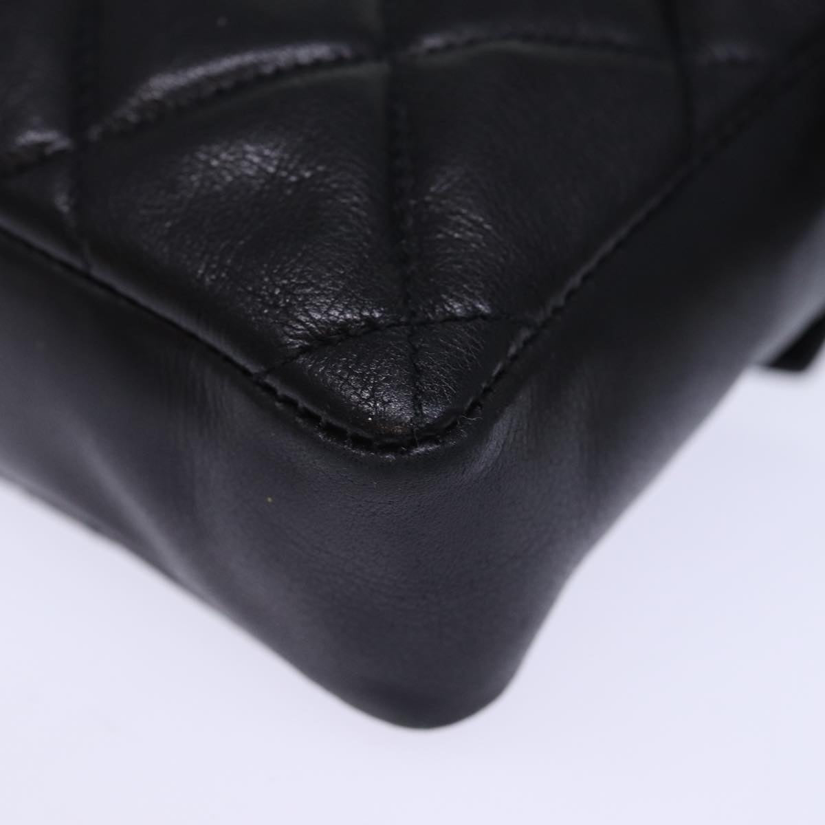 CHANEL Matelasse Turn Lock Waist bag Leather Black CC bs13970