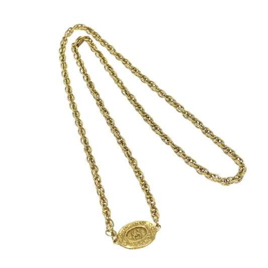 CHANEL Necklace Metal Gold CC bs14195