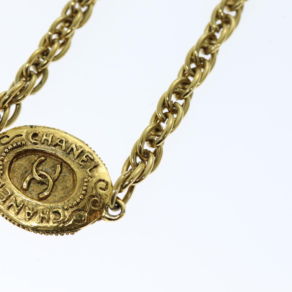 CHANEL Necklace Metal Gold CC bs14195
