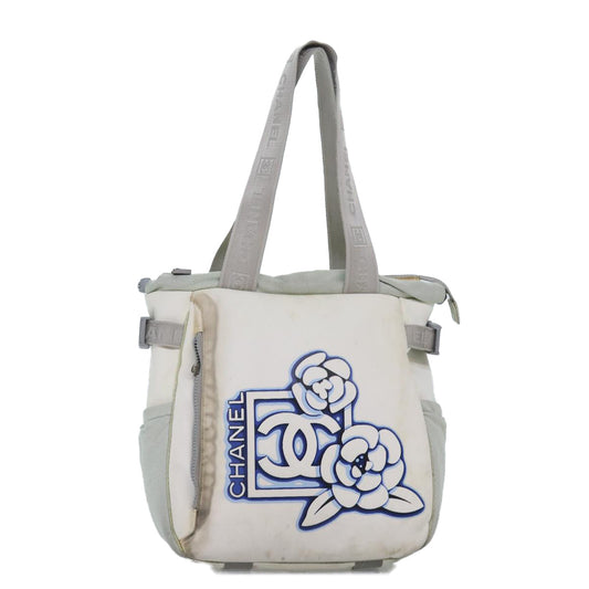 CHANEL Tote Bag Nylon White CC bs14294