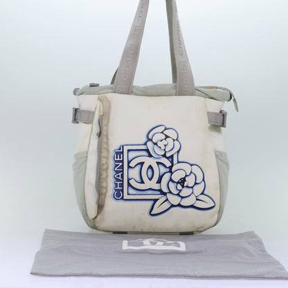 CHANEL Tote Bag Nylon White CC bs14294