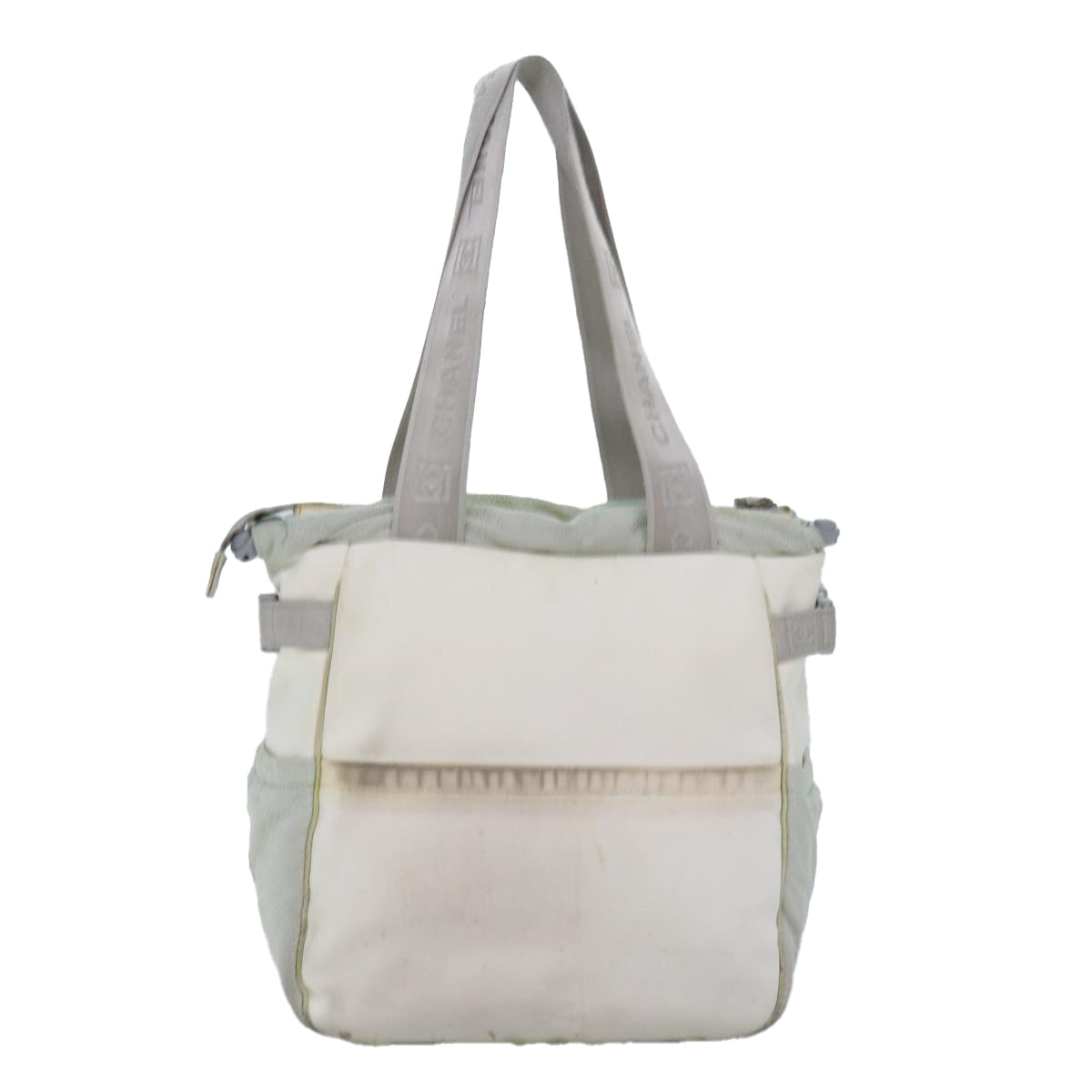 CHANEL Tote Bag Nylon White CC bs14294