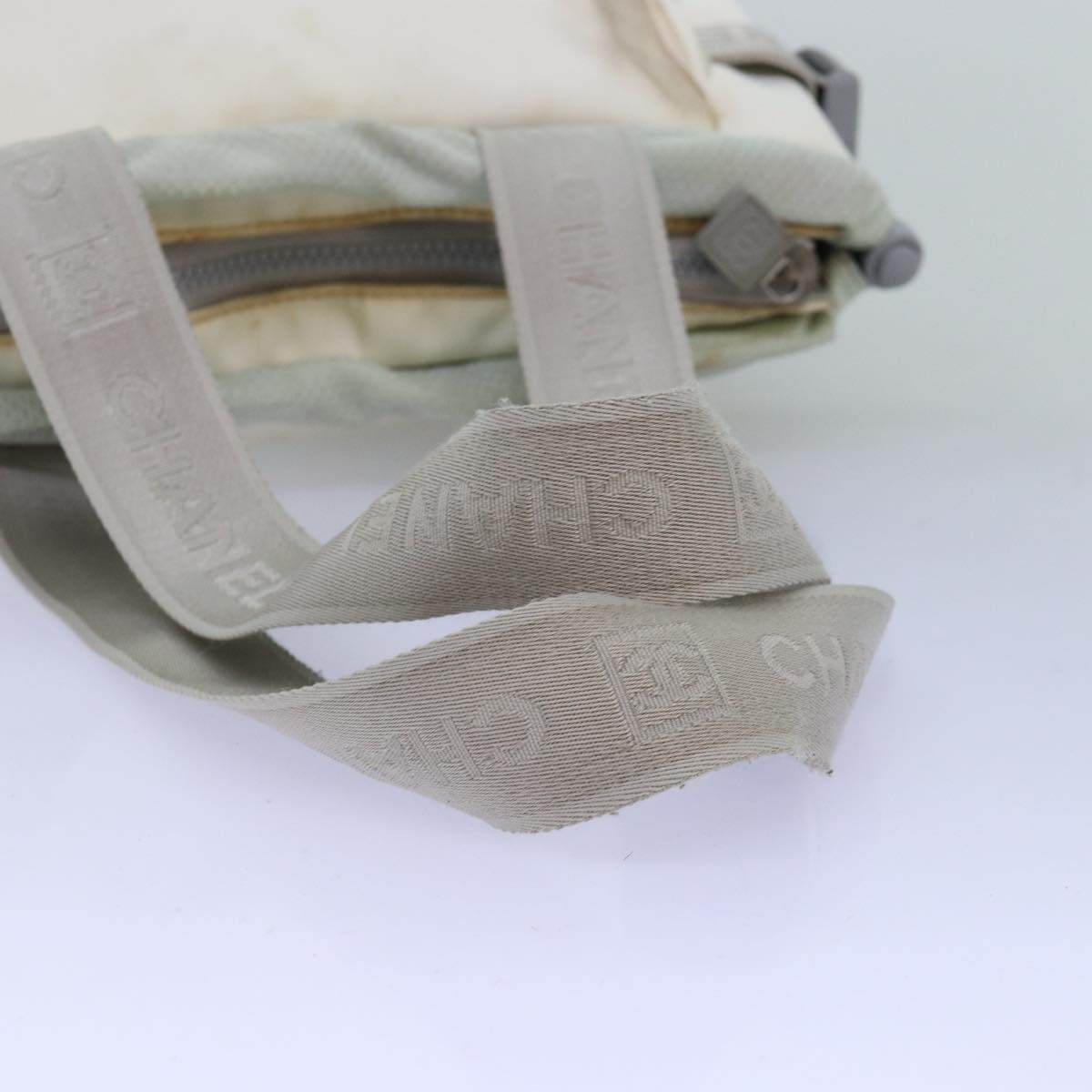 CHANEL Tote Bag Nylon White CC bs14294