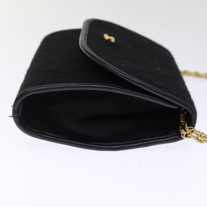 CHANEL Matelasse Chain Shoulder Bag cotton Black CC bs14749A