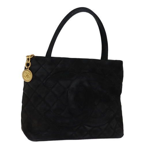 CHANEL Matelasse Tote Bag Suede Standard Black CC bs14754
