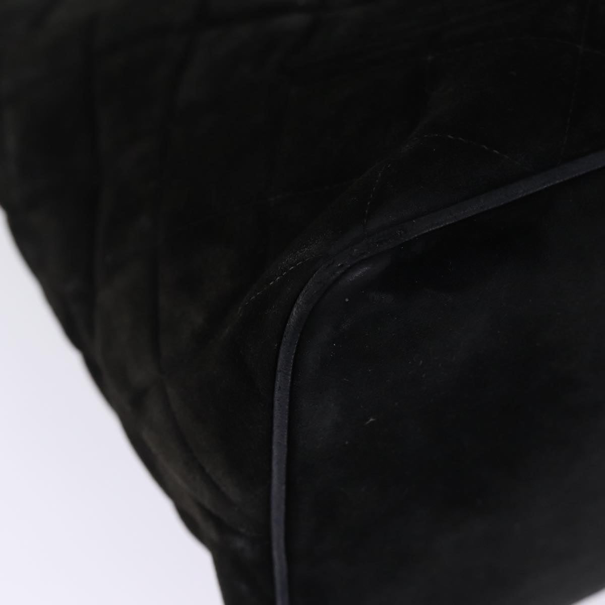 CHANEL Matelasse Tote Bag Suede Standard Black CC bs14754