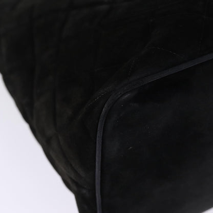CHANEL Matelasse Tote Bag Suede Standard Black CC bs14754