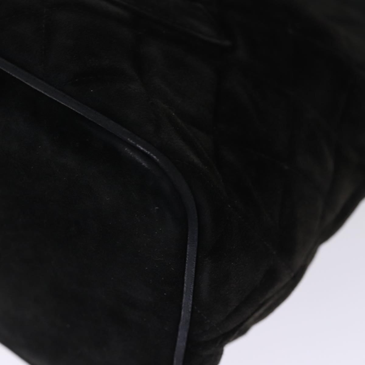 CHANEL Matelasse Tote Bag Suede Standard Black CC bs14754